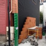 27/02/2014 : Maçonnerie briques alvéolaires du garage bâtiment C contre mitoyen